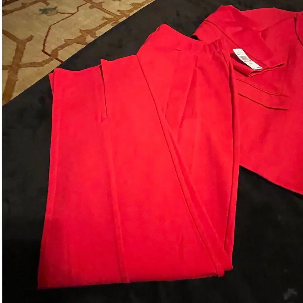 Michael Kors Knit One-Button Blazer & Matching Split-Hem Legging Pants Suit Set